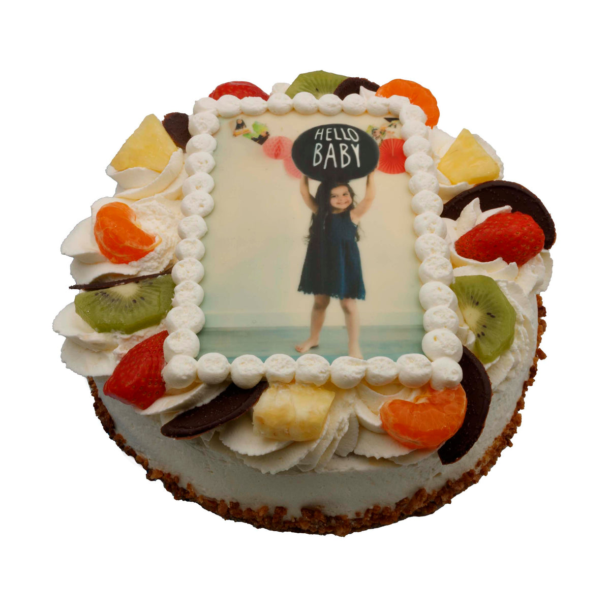 Slagroomtaart met afbeelding/logo