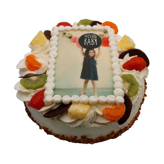 Slagroomtaart met afbeelding/logo